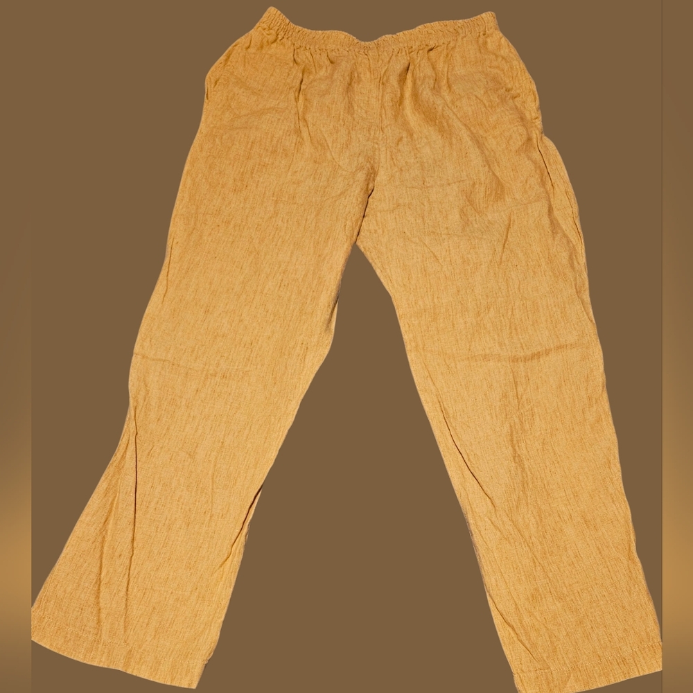 Eskandar Linen Japanese Yellow Pants